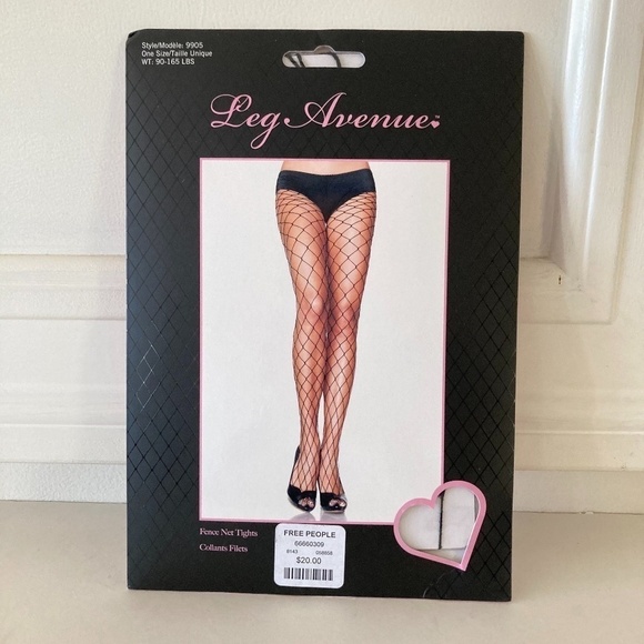 NWT Free People Leg Avenue Aurora Fishnet Tights In Black OS - Picture 1 of 3